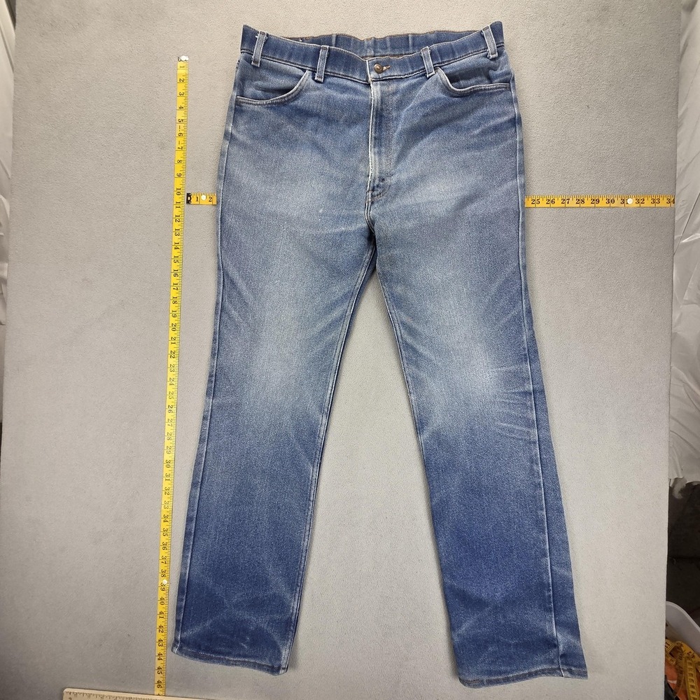 VTG Levis Jeans Mens Blue Skosh Made in USA 80s Straight Stretch Fits 36x32